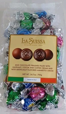 Chocolates de chocolate con leche La Suissa rellenos de crema de café cacao avellana y... Foto 1 de 2