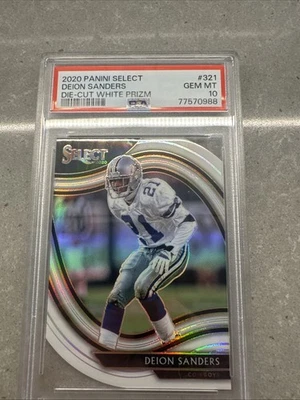 2020 Panini Select Deion Sanders #321 Die-Cut White Prizm PSA 10 - Image 1 of 2