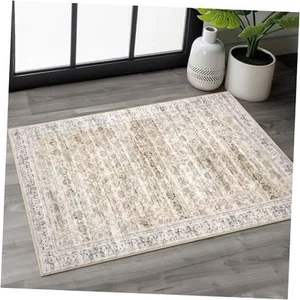 2x3 Beige Yellow Washable Rugs Soft Area Rug 2' x 3' (Rectangular) Beige/Yellow - Picture 1 of 7