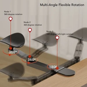 Clamp On Adjustable Arm Rest Support Extender For Desk Armrest Pad 360 - Afbeelding 1 van 23