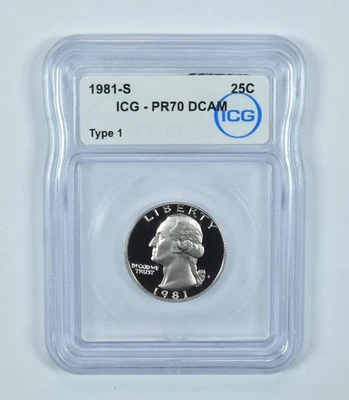 1981-S Washington Quarter Type 1 PR70 DCAM ICG *5618 - Image 1 of 4