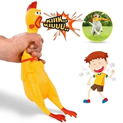 Dog Pet Large Rubber Chicken Chew Gift Screaming Noise Press Screaming Toy - Bild 1 von 4