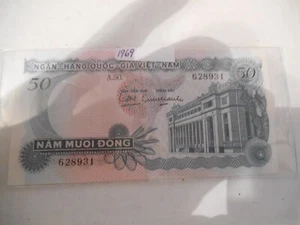 VIETNAM SOUTH 50 Dong 1969 P25 Ngân-Hàng Quốc-Gia Việt-Nam 4791# Banknote Money - Picture 1 of 2