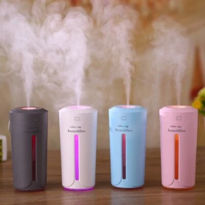 Portable LED Mini Ultrasonic Diffuser 4 Colors Aromatherapy Air Humidifier 230ML - Image 1 of 4