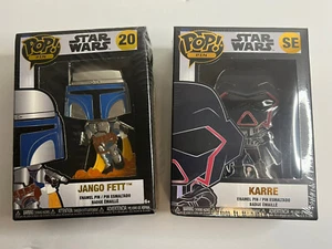 Funko POP! Pins 2 Stück: Star Wars # 20 JANGO FETT & KARRE - Neu im Karton LESEN i - Bild 1 von 13