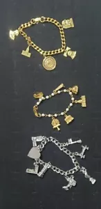 Vintage Bettelarmbänder silberfarben und goldfarbene Ketten (3) - Bild 1 von 4