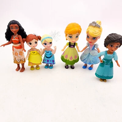 Disney Princess Dolls Mini Toddler Figures Mixed Lot of 6 Anna  Moana Cinderella - Image 1 of 4