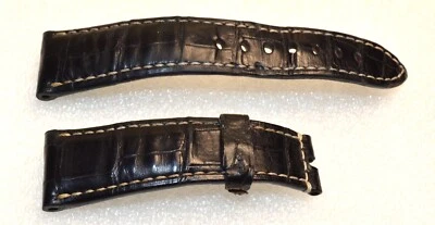 Authentic Breguet Black Leather Watch Strap SPL 22/18mm, 76+114mm. Swiss Made — 第 1/2 张图片
