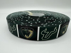 NEW 5-yards University Of South Florida Bulls 7/8" wide Grosgrain Ribbon - Picture 1 of 1