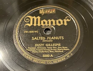DIZZY GILLESPIE Salted Peanuts / Be-Bop 1945 Manor 5000 V+ - Picture 1 of 4