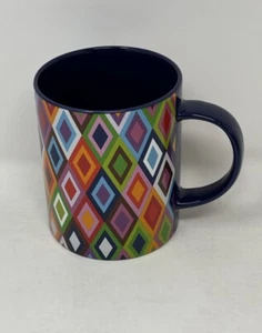 Taza de té de café de cerámica French Bull Dog 16 oz nueva sin etiquetas formas geométricas multicolores - Imagen 1 de 6