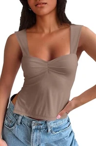 women's tank top, crop top cute summer top WHITE - Picture 1 of 2