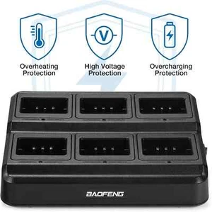 Baofeng Six Way Charger BL-5X6 for UV-5R BF-F8HP UV-5X3 Battery Walkie Talkie - Picture 1 of 10
