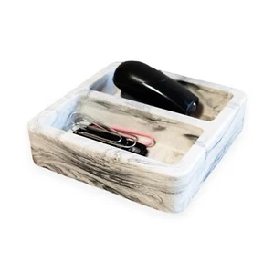 Black Concrete Paper Clip Holder for Desk Organizer Office Stationery Organizer - Picture 1 of 4
