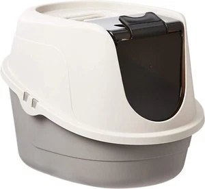 No-Mess Hooded Enclosed Cat Litter Box, Large, Multicolor, - Picture 1 of 6