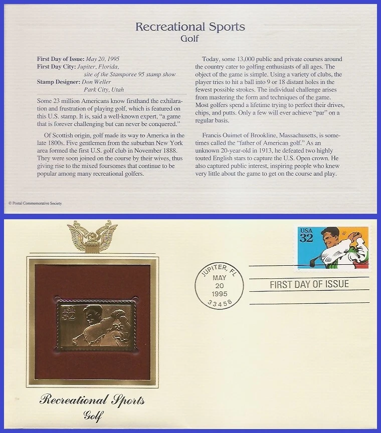 USA2 #2965 U/A GOLDEN REPLICA FDC   Golf - Image 1 of 1