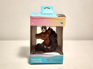 3.5" Tall Afro Unicorn Christmas Tree Ornament NEW! - Picture 1 of 4
