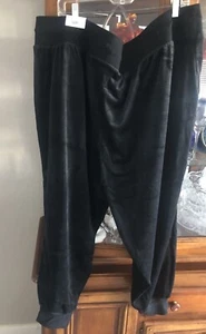 Lane Bryant Livi Active Black Velour Jogger Pants 26/28W Plus Poly /Spandex NWT - Picture 1 of 10