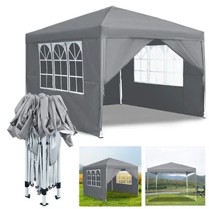Pavillon 3x3m Wasserdicht Partyzelt Gartenpavillon Faltpavillon Grau UV-Schutz - Bild 1 von 12
