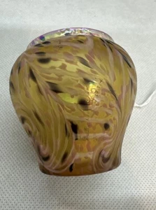 Art Glass Signed TERRY CRIDER: Toothpick Holder Small Vase - Picture 1 of 5