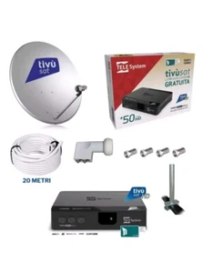KIT- SATELLITARE TIVÙSAT DECODER HD + PARABOLA 80CM + LNB + CAVO 20+ SUPPORTO - Afbeelding 1 van 1