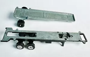 Tootsie Toy Gravel Hauler Semi Truck Vintage 4” Length Lot of 2 Trailers Diecast - Picture 1 of 9