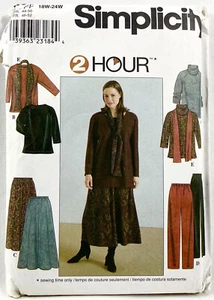 1999 Simplicity Schnittmuster 8805 Damen Hose Rock Oberteil Schal Gr. 18-24 11966 - Bild 1 von 2