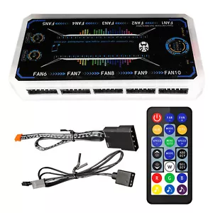 Cooling Fan Hub RGB Fan ARGB Controller Remote Control Computer Case Adapter f - Picture 1 of 15