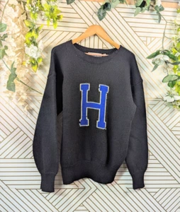 Maglione maglia HAMILTON vintage Tradizioni collegiali nero uomo TAGLIA L FORI - Foto 1 di 8