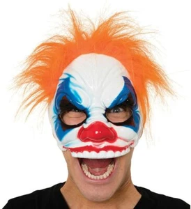 HALLOWEEN Clown half mask, glasses fitting, with ginger hair FREE P&P - Picture 1 of 1