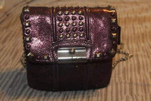 Vintage Coach Kristin Nieten Leder Umhängetasche - Boysenberry - Bild 1 von 12