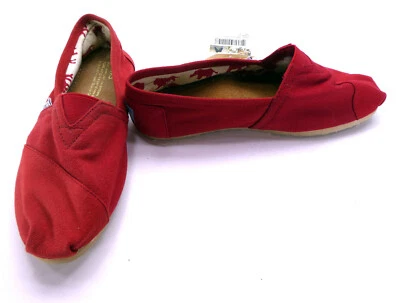 Zapatos Toms Clásicos Lona Sin Cordones Rojo Tenis Mujer 8 Foto 1 de 4