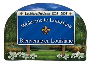 Louisiana State Willkommensschild Artwood Kühlschrankmagnet - Bild 1 von 1
