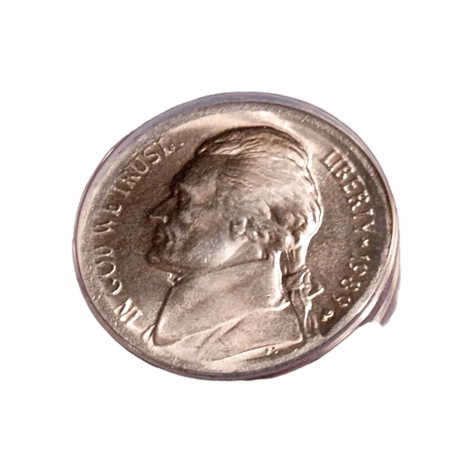 1989-P 5c broad struck nickel error MS64 ANACS 23.3mm - Image 1 of 4