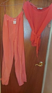 Neu mit Etikett Vintage 80er Bonwit Teller Pyjama Lounge-Set Seide Gr. 8 Hose Oberteil Schärpe Gürtel - Bild 1 von 12