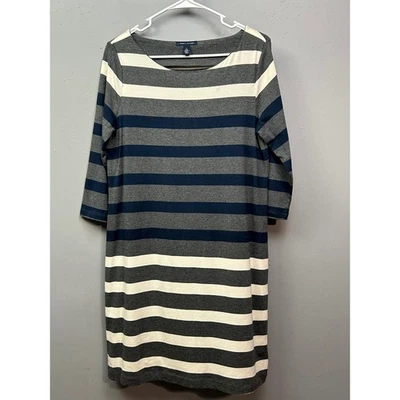 Vestido Tommy Hilfiger Mujer Mediano Rayas Cuello Barco Manga 3/4 Tejido Foto 1 de 4