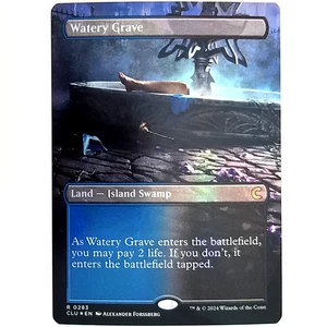 Watery Grave Shock Land M/NM CLU MTG Borderless Foil Rare Island Swamp Clue TCG - Bild 1 von 3