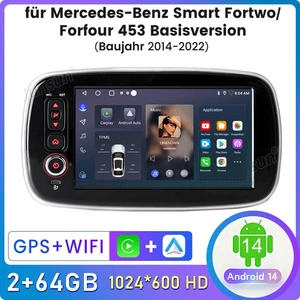 64GB  Für Benz Smart Fortwo/Forfour 453 Basisversion 2014-2022 Carplay Autoradio - Bild 1 von 18