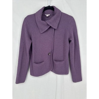 J Jill Cardigan Sweater Womens Small Purple Cropped Button Wool Angora - Image 1 of 4