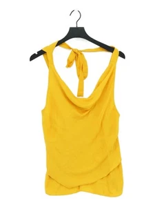 BCBGMAXAZRIA Women's Top S Yellow 100% Polyester Sleeveless Round Neck Basic - Picture 1 of 6
