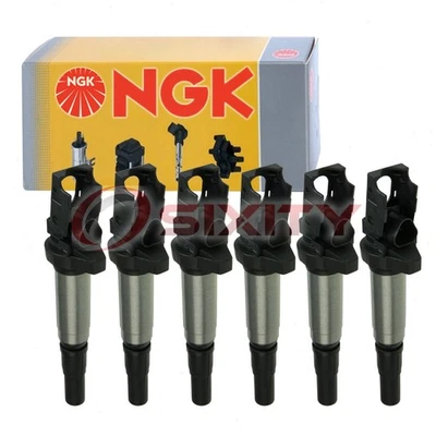 Bobina de encendido NGK de 6 piezas para BMW 320i 2003-2005 2,2 L L6 bujía cable arranque ct Foto 1 de 4