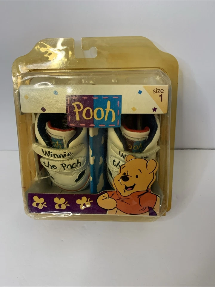 Vintage Size 1 Winnie The Pooh Infant Shoes In Original Package Shoes Look New - Image 1 of 4