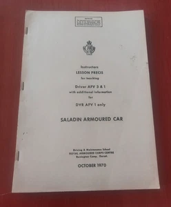 ALVIS SALADIN AFV FAHRERAUSBILDUNG ARMEE MILITÄRFAHRZEUG AUSBILDER NOTIZEN - Bild 1 von 3