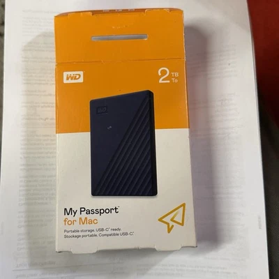 WD My Passport for Mac WDBA2D0020BBL 2TB Portable External Hard Drive NEW - Image 1 of 4