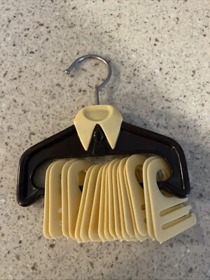 MCM 复古衬衫形状棕色领带收纳架衣架领带可容纳 17 — 第 1/4 张图片