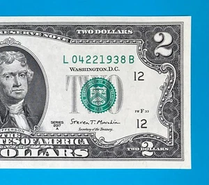 April 22, 1938 : L 04221938 B BIRTHDAY Note $2 Two Dollar Bill *UNC* - Picture 1 of 3