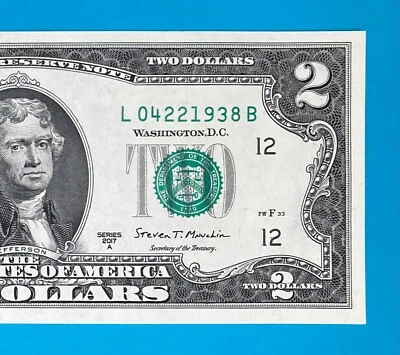 April 22, 1938 : L 04221938 B BIRTHDAY Note $2 Two Dollar Bill *UNC* - Image 1 of 3