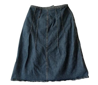 Susan Bristol Talla 12 Falda Vaquera Azul Vaquero Modesto Elástico Algodón Vintage Foto 1 de 4