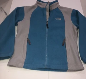 Chaqueta para niñas The North Face con cremallera completa azul gris gris talla mediana - Imagen 1 de 6