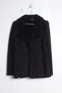 Debbie Morgan Faux Suede Y2K Rib Knit Jacket - Black - Size Small S (D6) - Picture 1 of 5